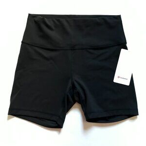 NWT Lululemon Wunder Train Bike Shorts Womens 12 Black High Rise Waist 6" Inseam